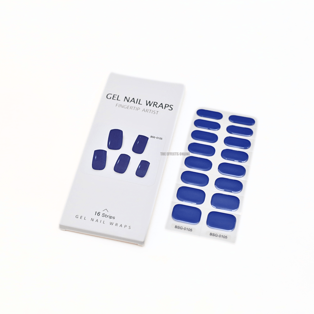 Blue Gel Nail Wraps with UV light